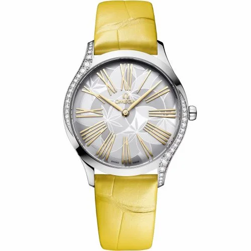 Omega De Ville Trésor 36 Stainless Steel / Silver - Frangipani / Alligator 428.18.36.60.02.002 (42818366002002)